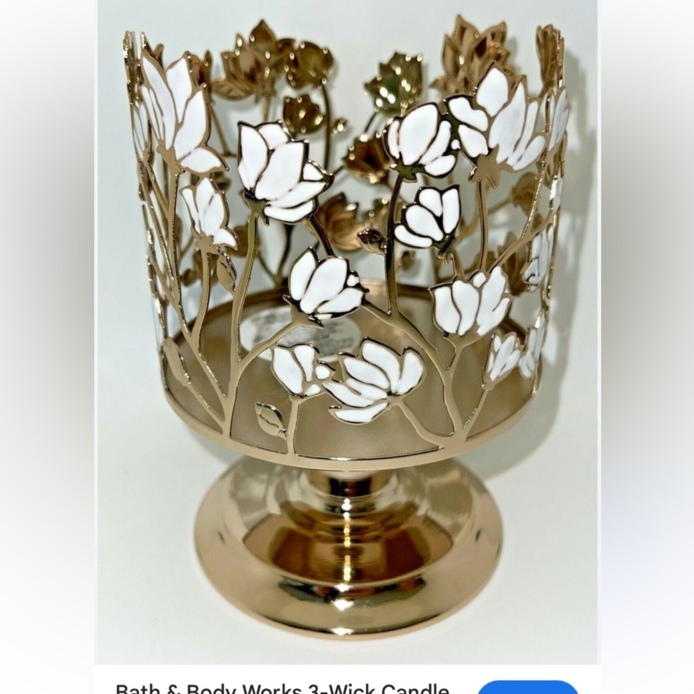 Bath & Body Works 3-Wick Candle Holder Pedestal - MAGNOLIA